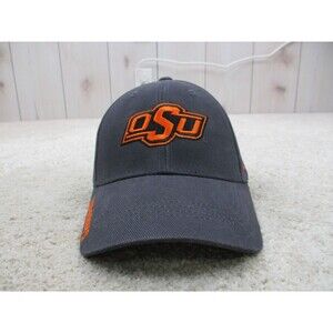 Oklahoma State Cowboys Hat Cap Strap Back Gray Orange College Football Mens